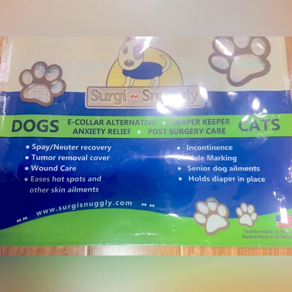 Surgisnuggly The Wonder Suit for dogs cats pets blue size XL-long 60-80 pounds